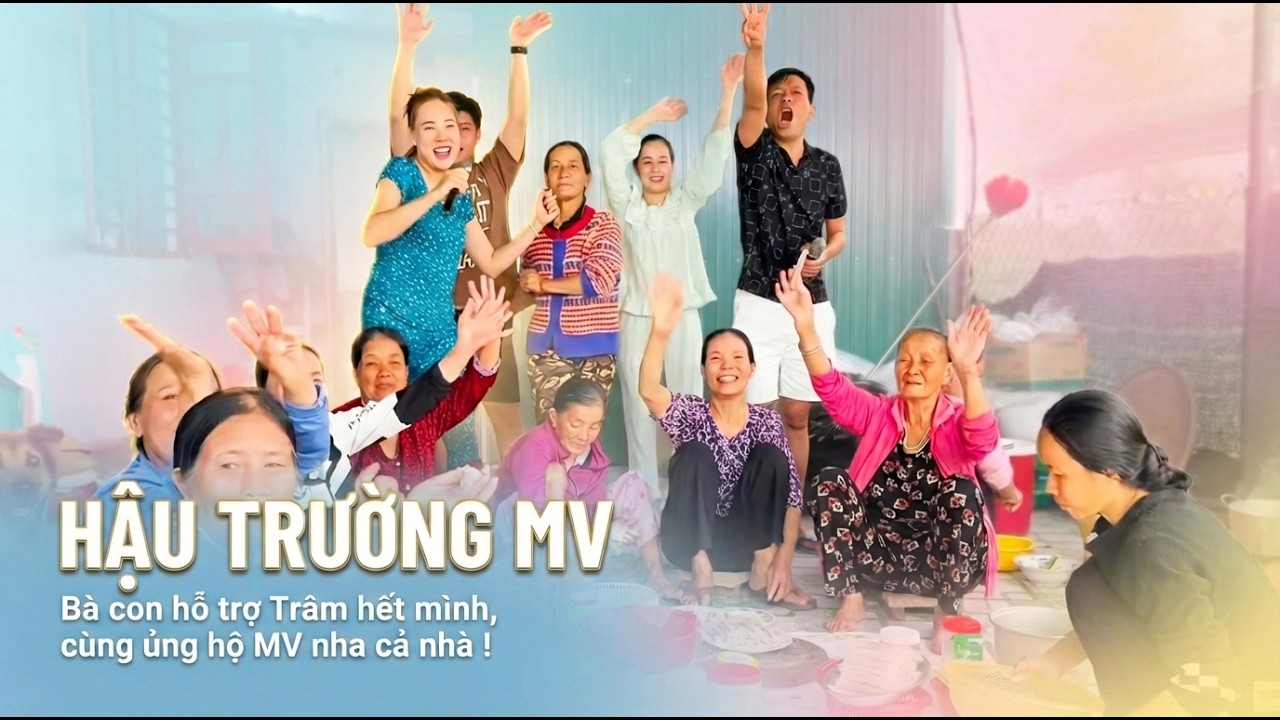 Hậu trường MV: Phân cảnh 2 anh em nhờ bà con phụ quay, nhảy vui vẻ. 