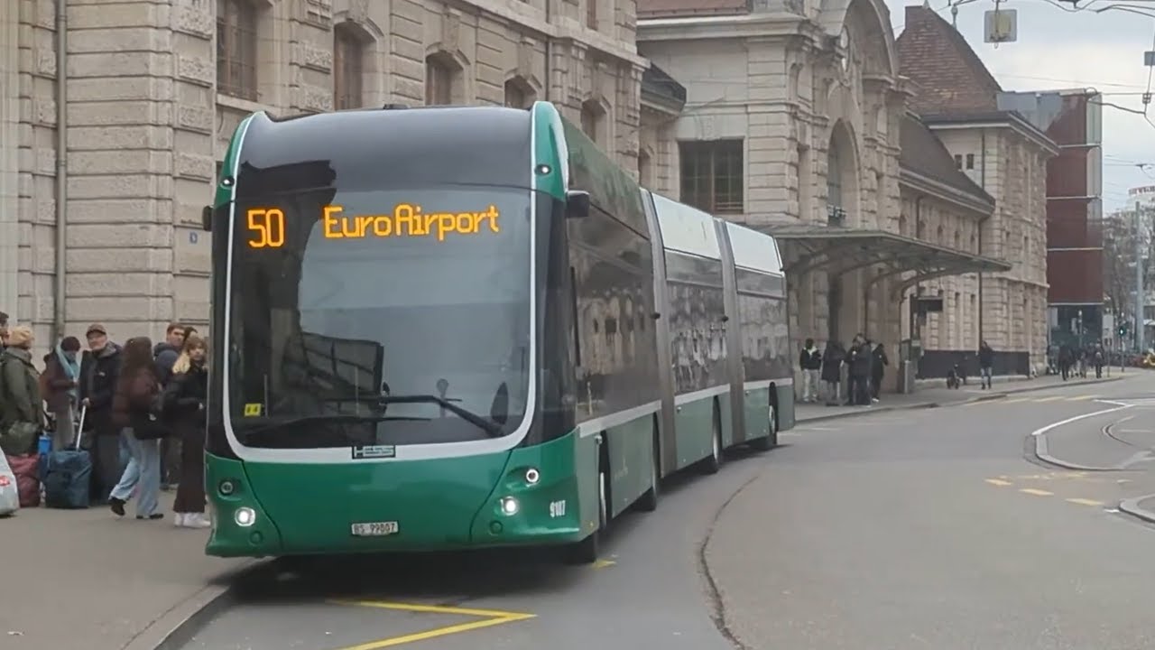 [CAB VIEW TIMEPLAPSE] Bus 50 | Bahnhof Basel SBB - EuroAirport