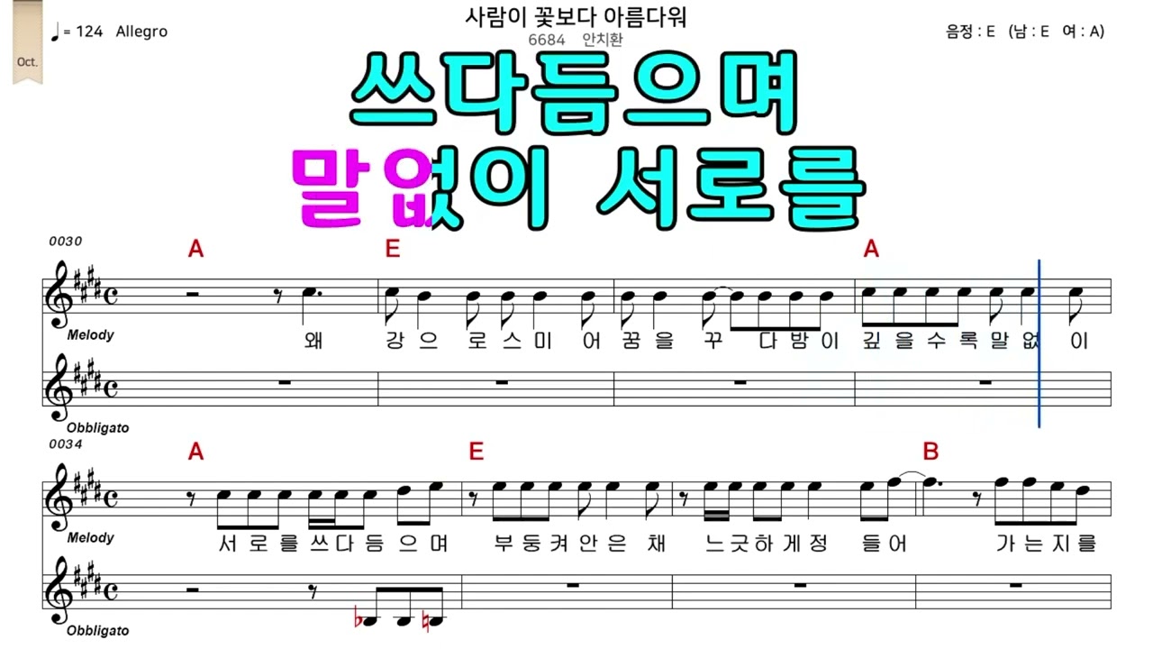 사람이꽃보다아름다워 안치환 악보와노래