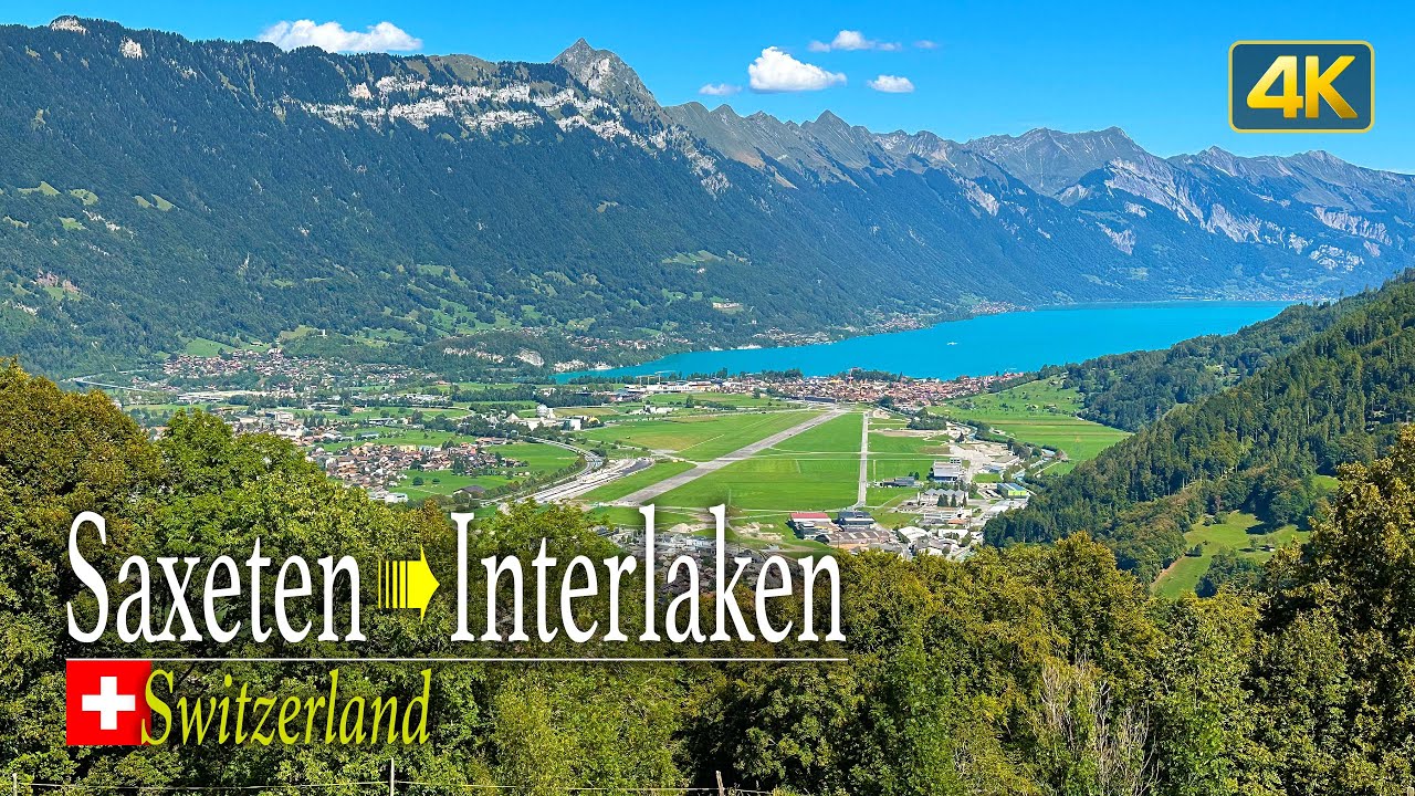Scenic Drive from Saxeten to Interlaken & Unterseen in the Bernese Oberland region of the Swiss Alps