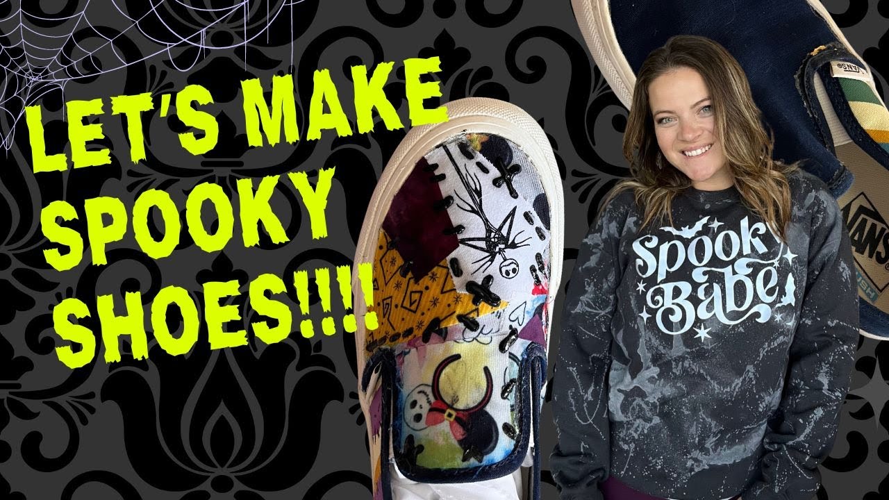 DIY Halloween Shoes with HOMEMADE Fabric