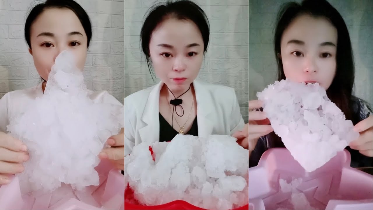 White Ice Eating ASMR | Crushed Ice | Ice Eating