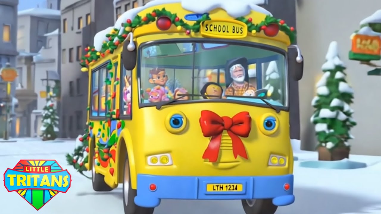 La Canzone Delle Ruote Dell'Autobus | Filastrocche Natalizie Per Bambini - Little Tritans
