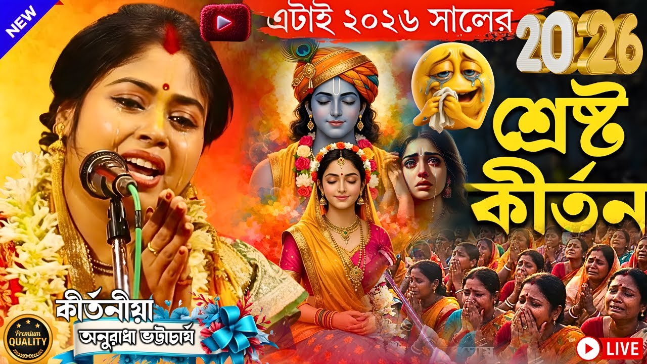 অনুরাধা ভট্টাচার্যের 2026 এই বছরের এটাই শ্রেষ্ঠ কীর্তন। আপনার অশান্ত মন শান্ত হয়ে যাবে। 9830244042