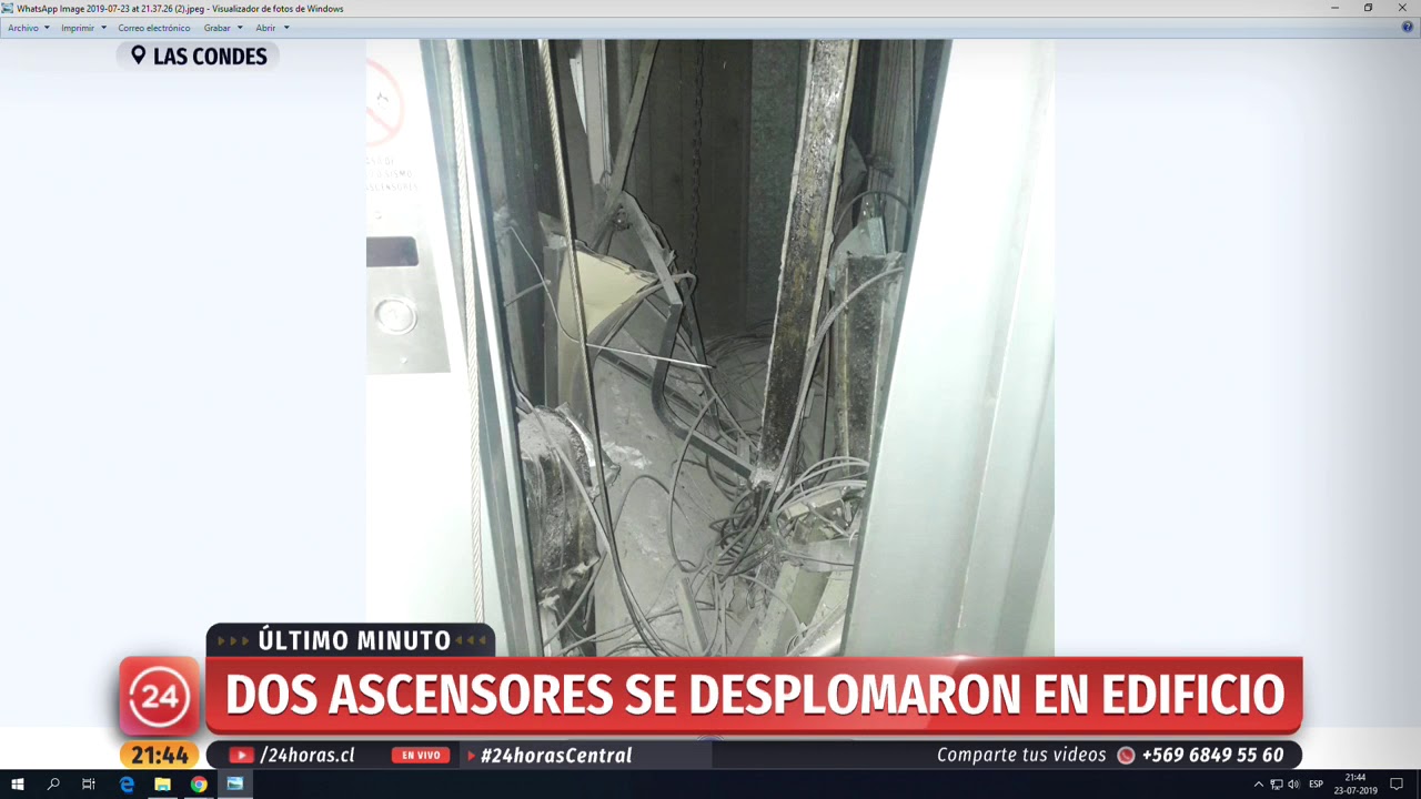 Dos ascensores se desploman desde el piso 24 de edificio en Las Condes | 24 Horas TVN Chile