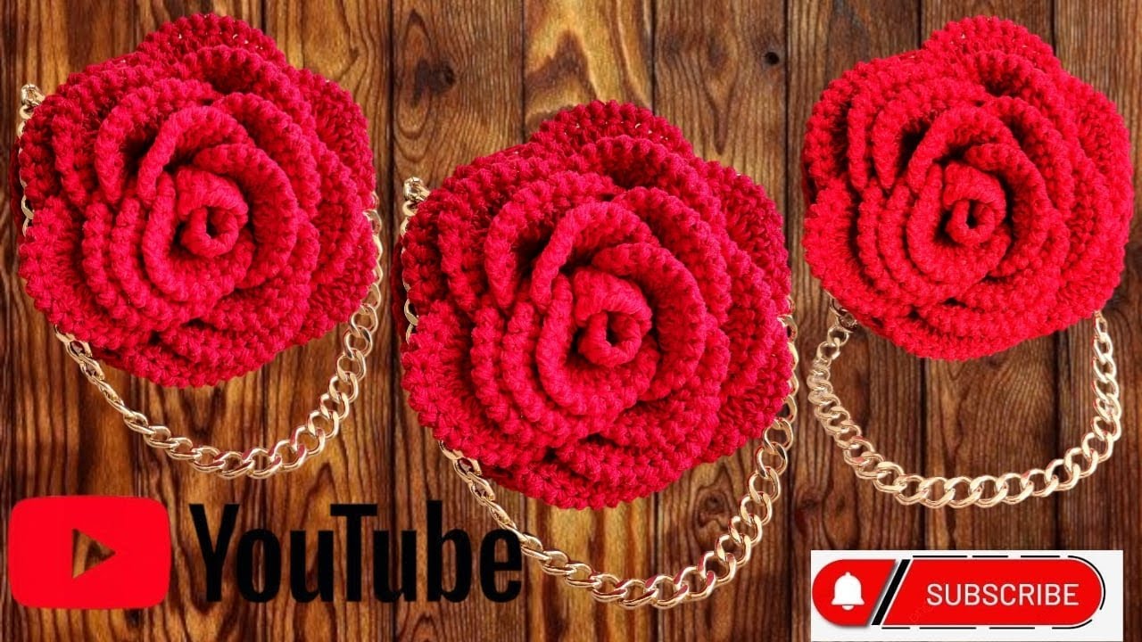 🌹❤bolsa hermosa rosa🌹❤️ #crochet
