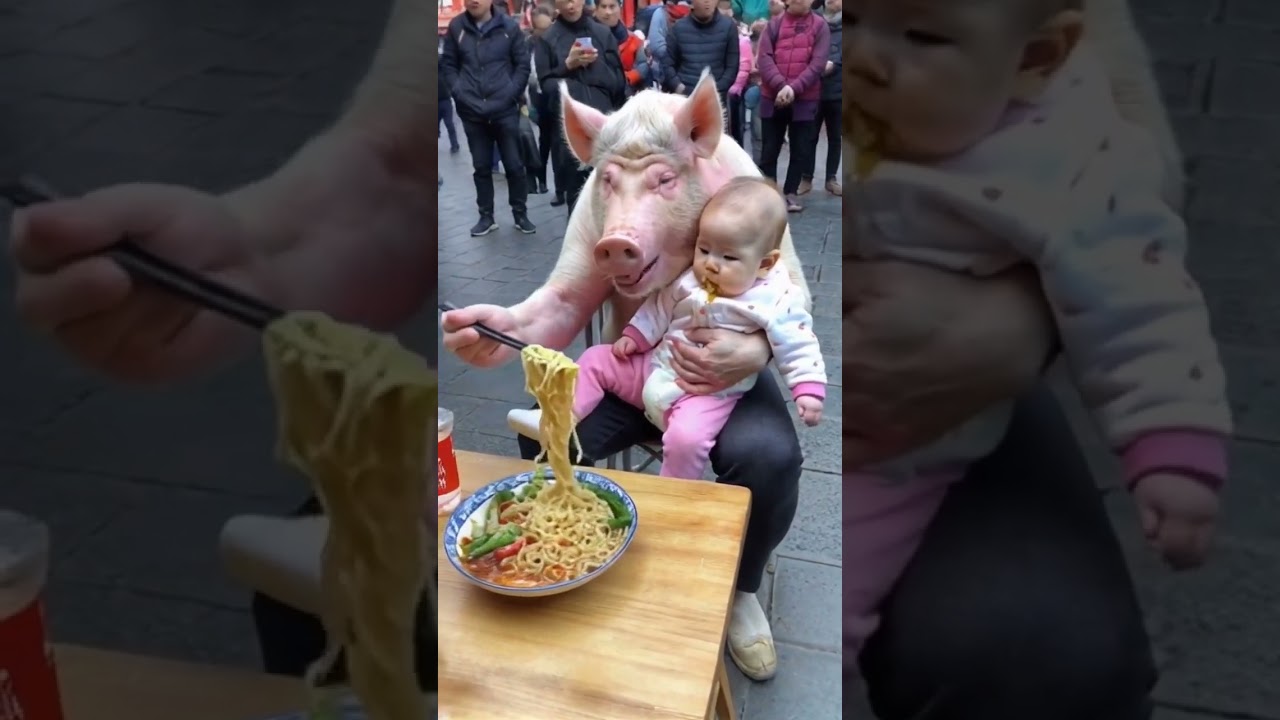 То, как съедает свинья, так умно.  Я смеюсь каждый раз, когда смотрю это.