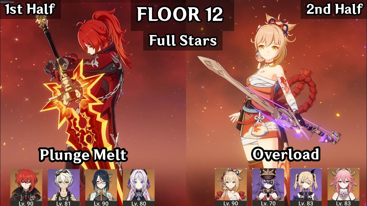 Diluc Plunge Melt + Yoimiya Overload | 5.3 Spiral Abyss Floor 12 9 Stars | Genshin Impact