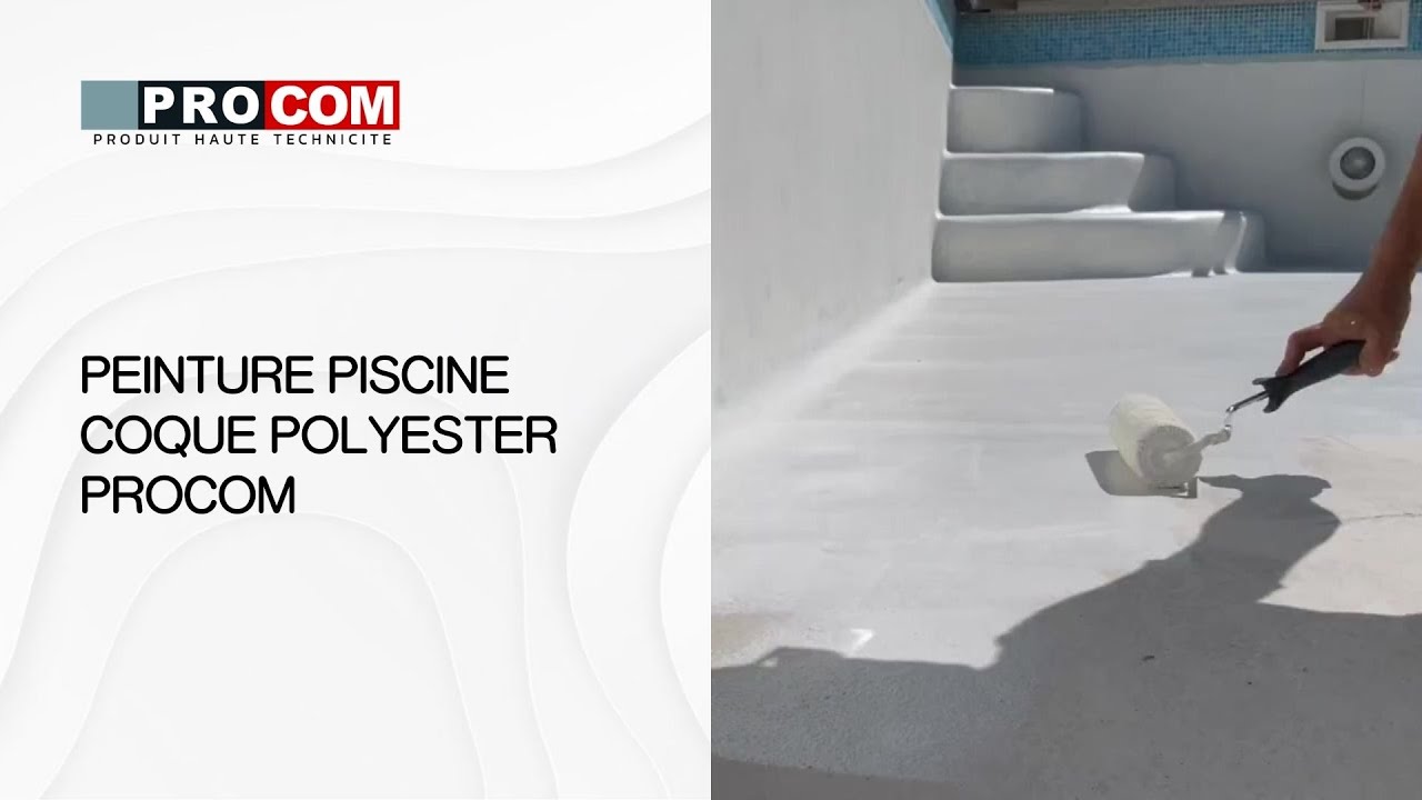 Peinture piscine coque polyester, b&eacute;ton, polyur&eacute;thane, &eacute;tanche et souple, haut de gamme PROCOM