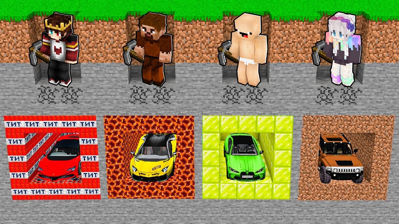 Minecraft'ta Gizli Gömülü Arabaları Bulduk 😱 - Minecraft