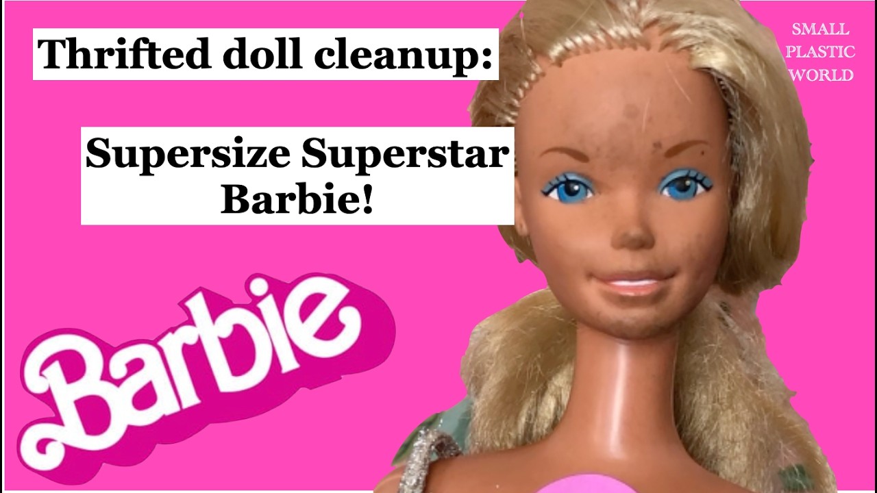 Thrifted doll cleanup: 70s Supersize Superstar Barbie #flashbackfriday  hosted by @Dorie's Dollies!