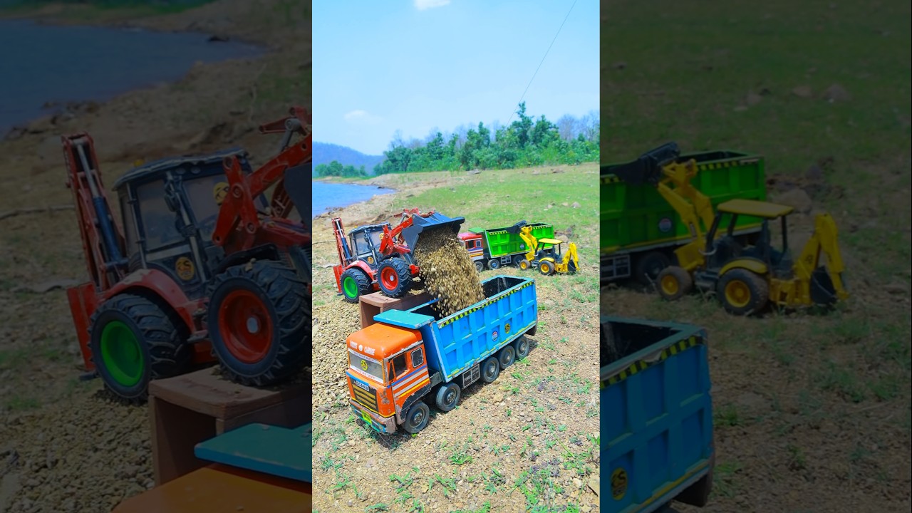 Jcb loading Sand truck accident pulling out jcb ? kids Toys Video | CS Toy