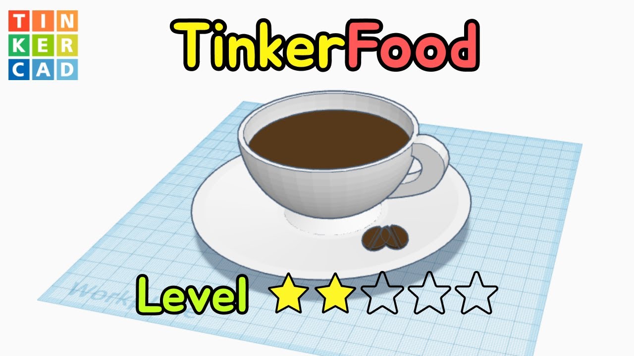128) A Cup of Coffee - Tinkerfood | How to 3D modeling with Tinkercad