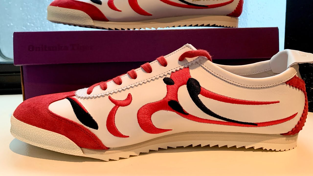 A Few Fair Shoes - Onitsuka Tiger Mexico 66 Deluxe with Embroidered Pattern in White & Red