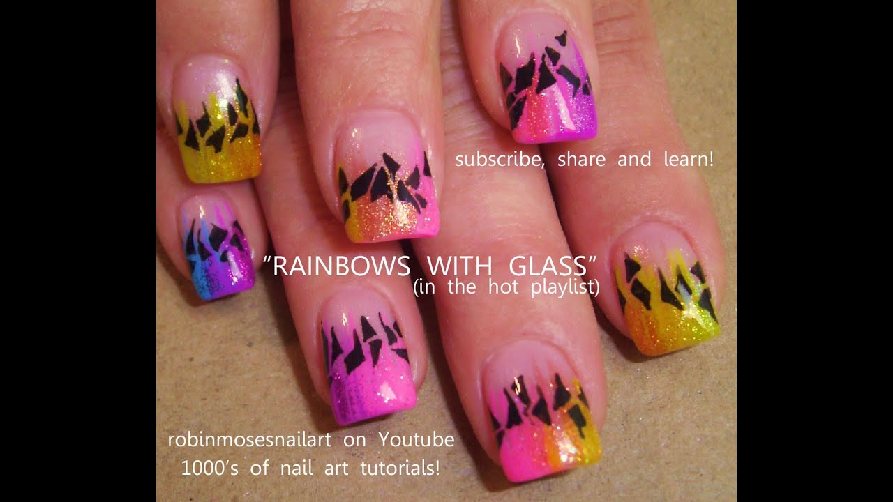 Easy Rainbow Nails w Rockstar Edge