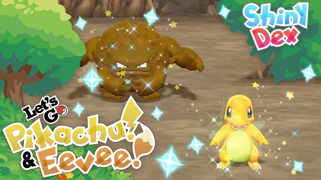 2 SHINY REACTIONS! EPIC CHARMANDER and RANDOM SHINY GRAVELER in POKEMON LET'S GO PIKACHU AND EEVEE!