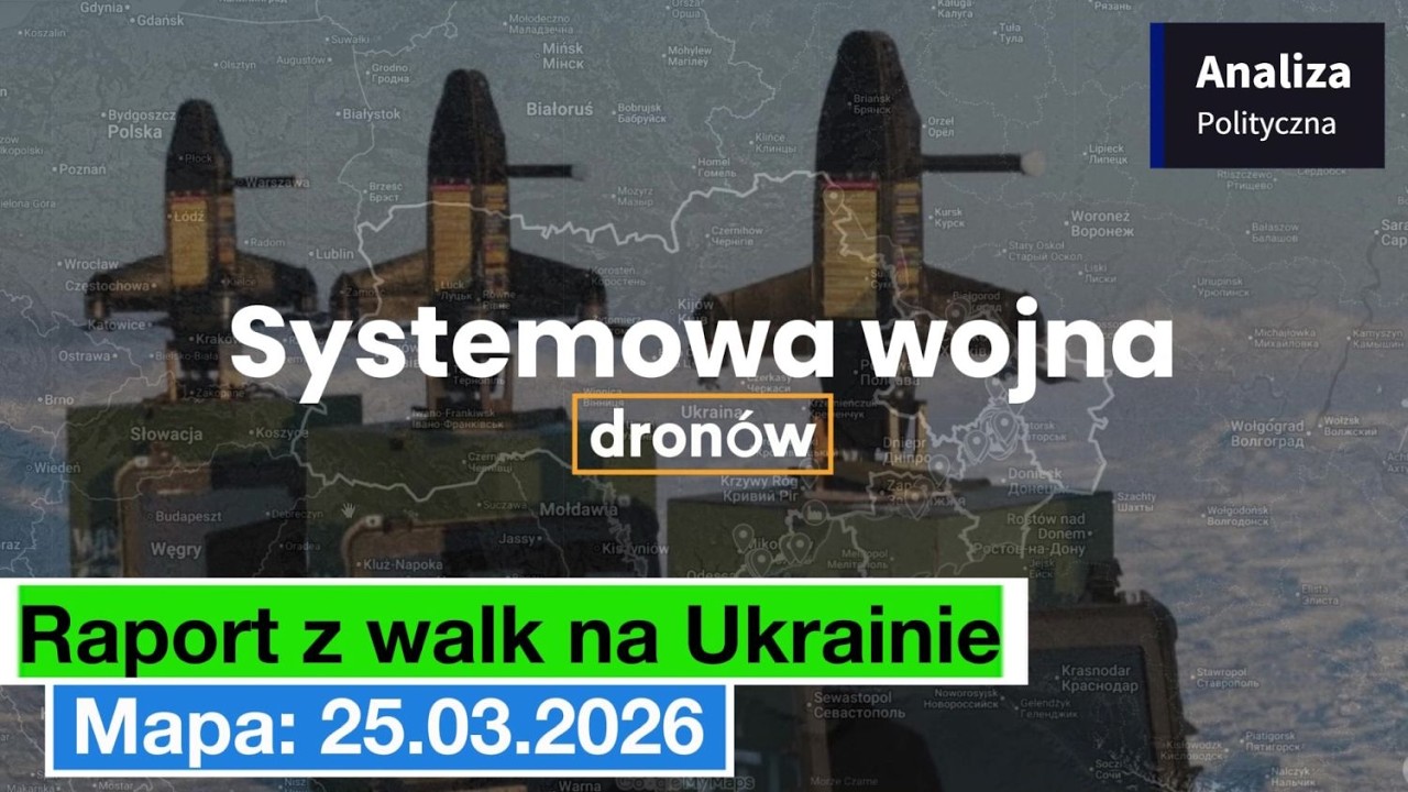 Wojna na Ukrainie Mapa 25.03.2026 - Systemowa wojna dron&oacute;w