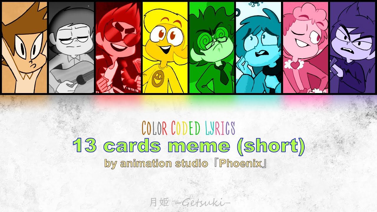 13 cards meme (short) | Color Coded Lyrics video (RUS) |【13 карт】