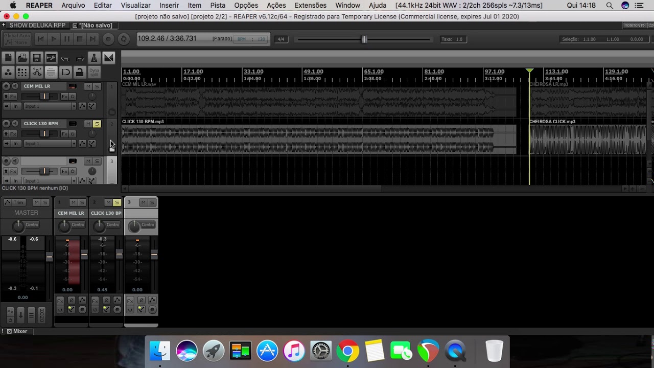 adicionar knob de volume e outras funçõs numa track do reaper.