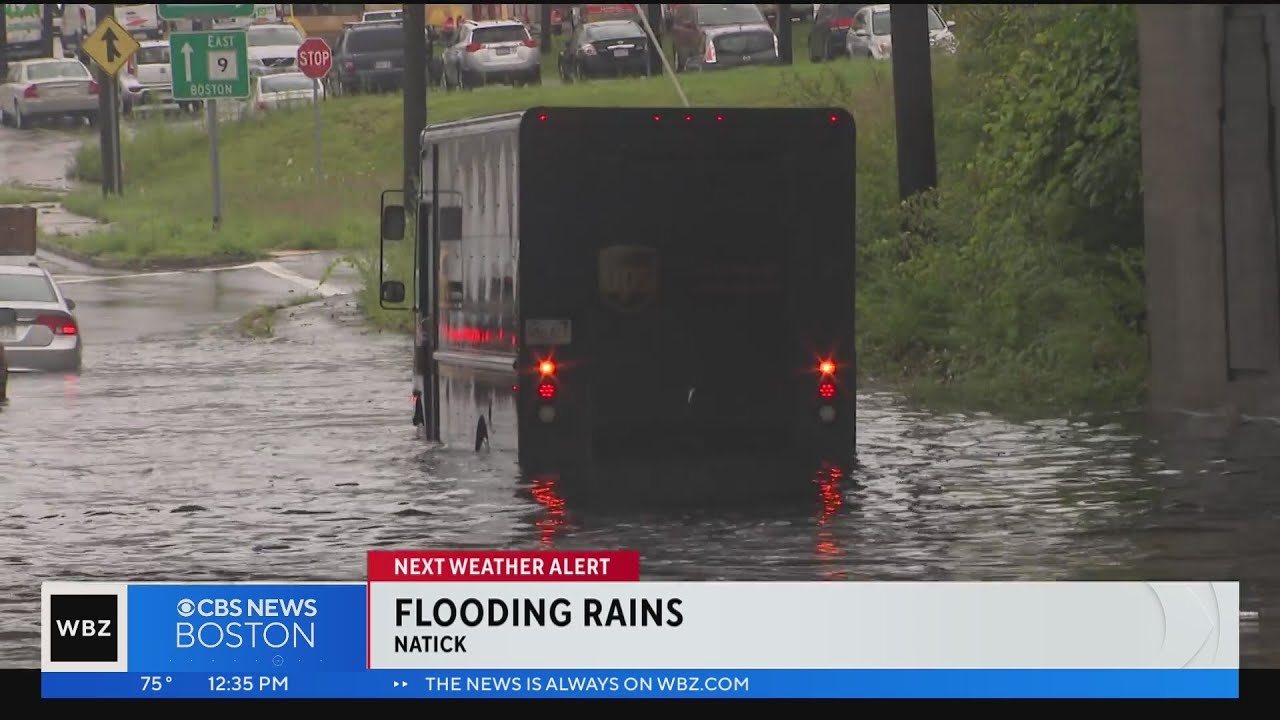 Flash flooding leaves several drivers stranded in Natick