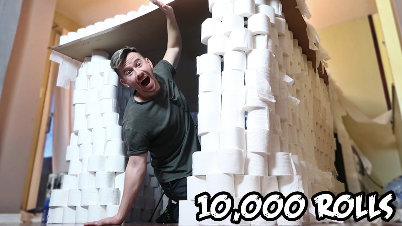 Гигантский форт из туалетной бумаги для дома своими руками!! (10 000 рулонов)