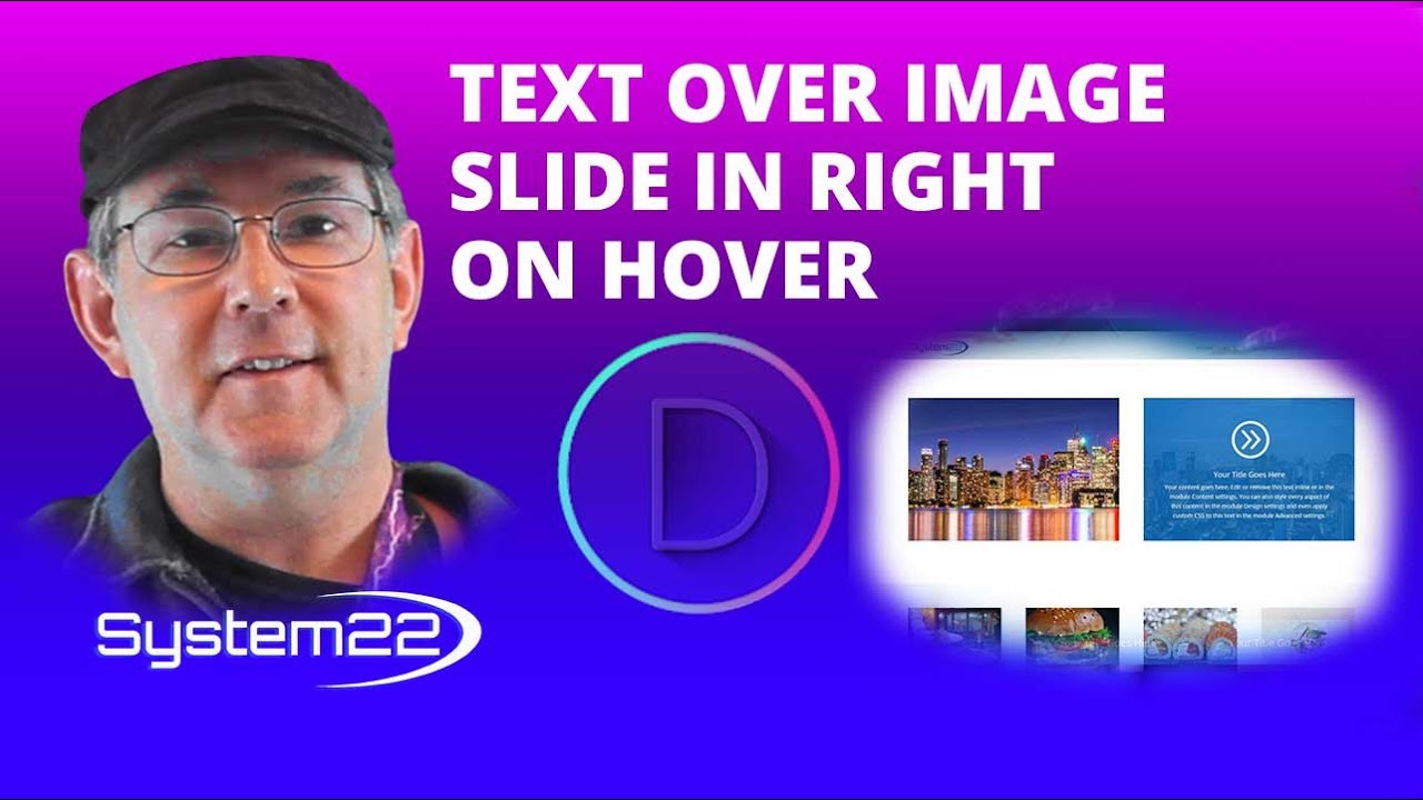Divi Theme Text Over Image Slide In Right On Hover 👈👈👍