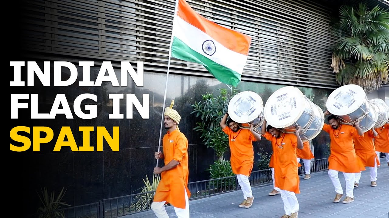 Dhol Tasha & Indian Flag On SPAIN - PART 02 | Spain | Dhol Tasha Pathak | Mumbai To Spain