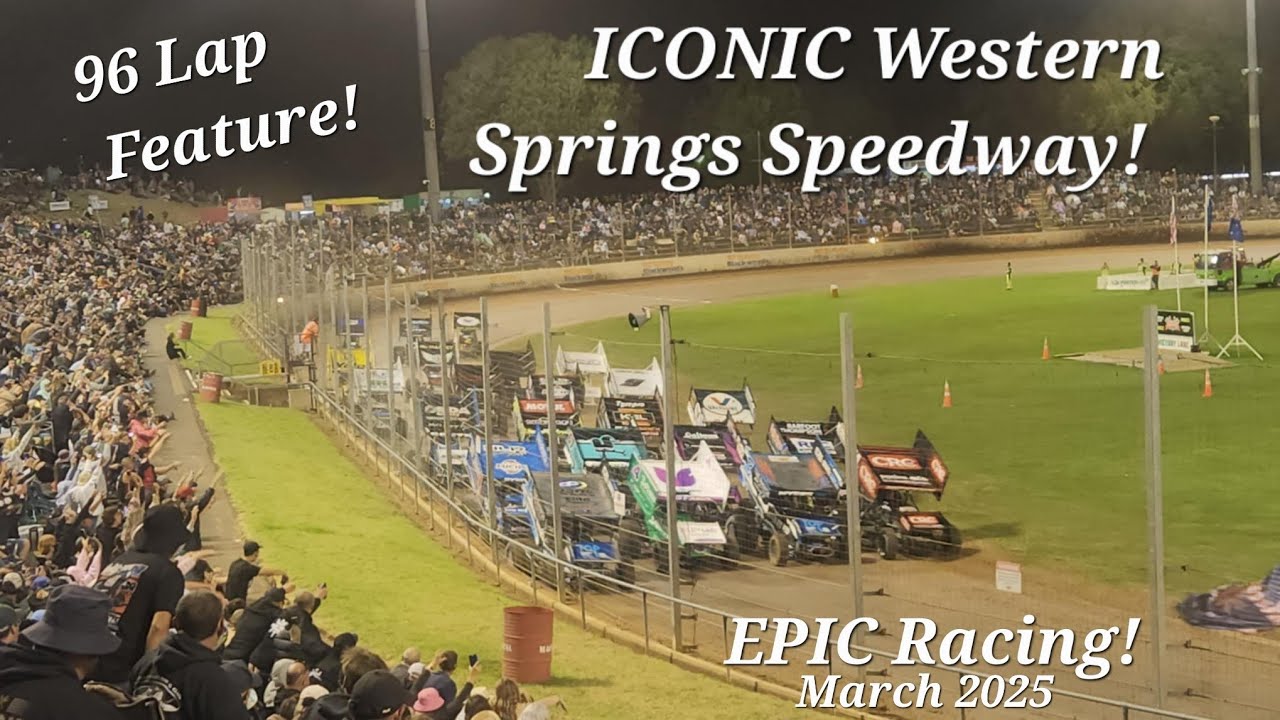 Western Springs Speedway, Legends Night, 96 Lapper. EPIC RACING, PACKED OUT STADIUM! 22nd March 2025
