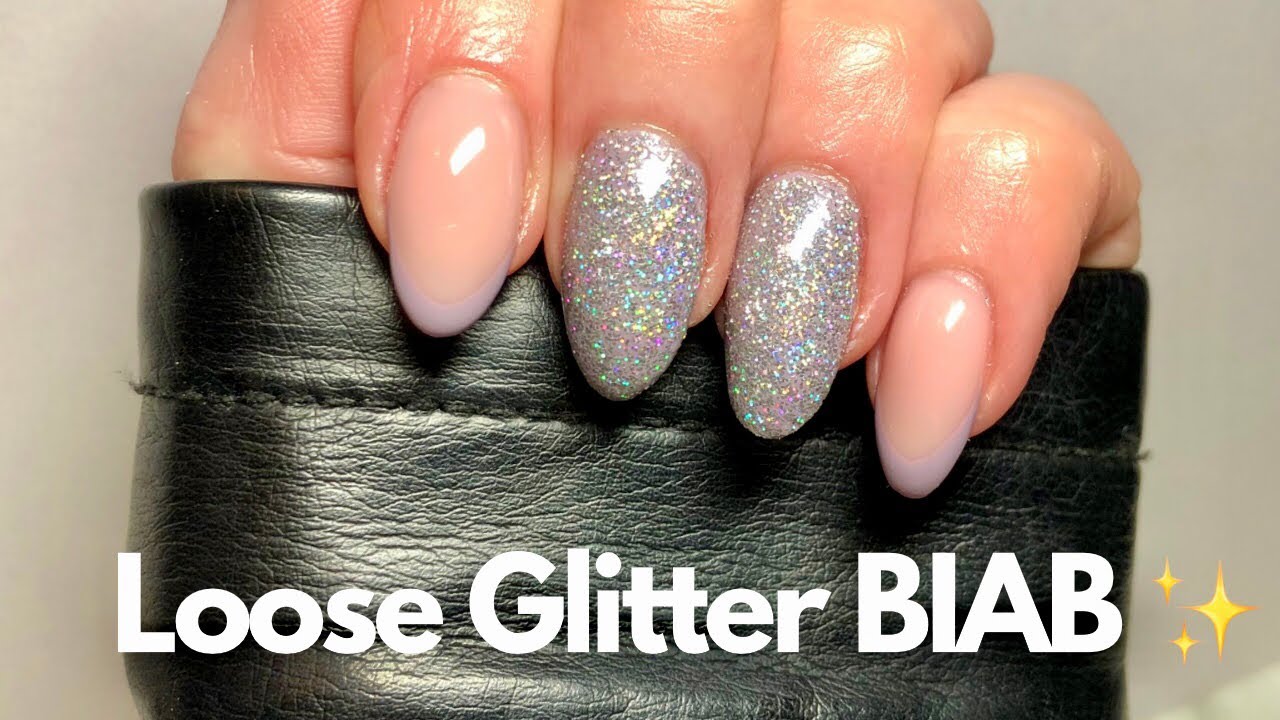 How to Biab Tutorial with Loose Glitter ✨ 🤗 #gelmanicure