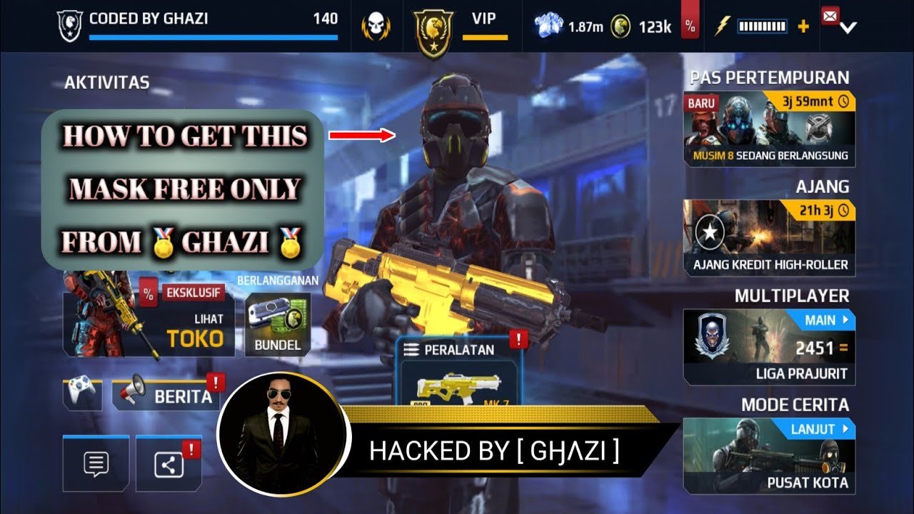 HOW TO GET MASK 😈 ZOMBI FOREVER! HACKED BY GHAZI MC5 كيف تحصل على هذا الماسك فقط من غازي