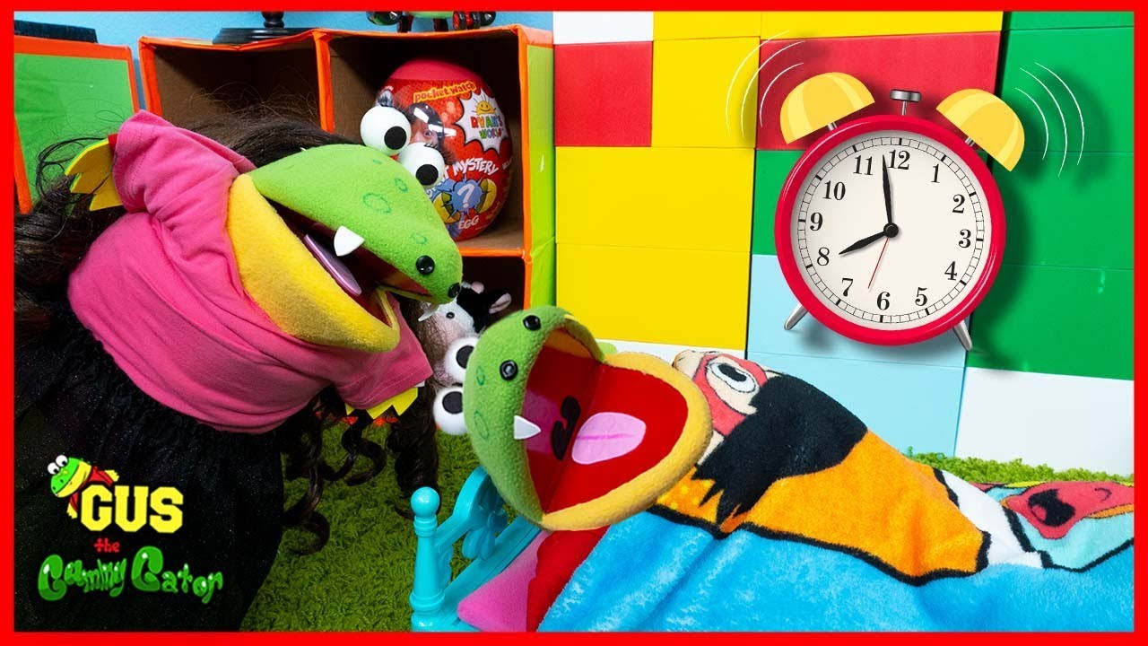 Pretend Play Late for School Morning Routine with Gus the Gummy Gator !!!