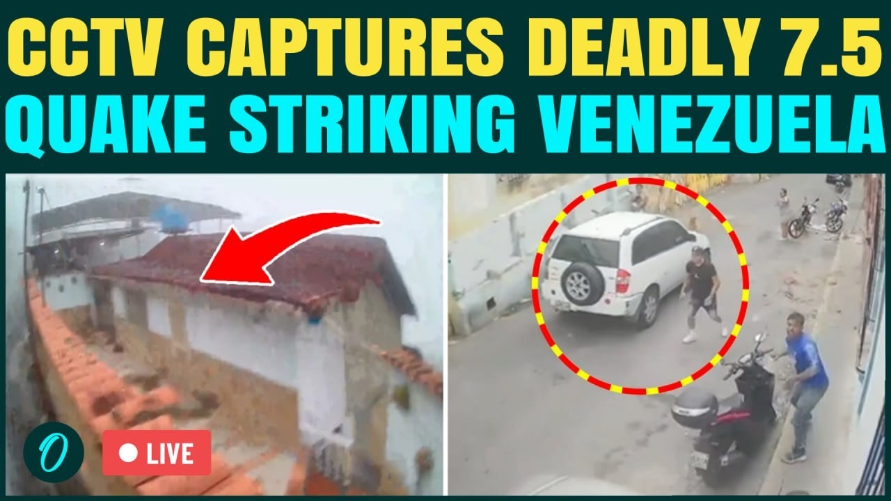Venezuela Earthquake SHOCKING CCTV Footage LIVE: 7.2 & 7.5 Quakes SHAKE Buildings, Disrupt Vehicles