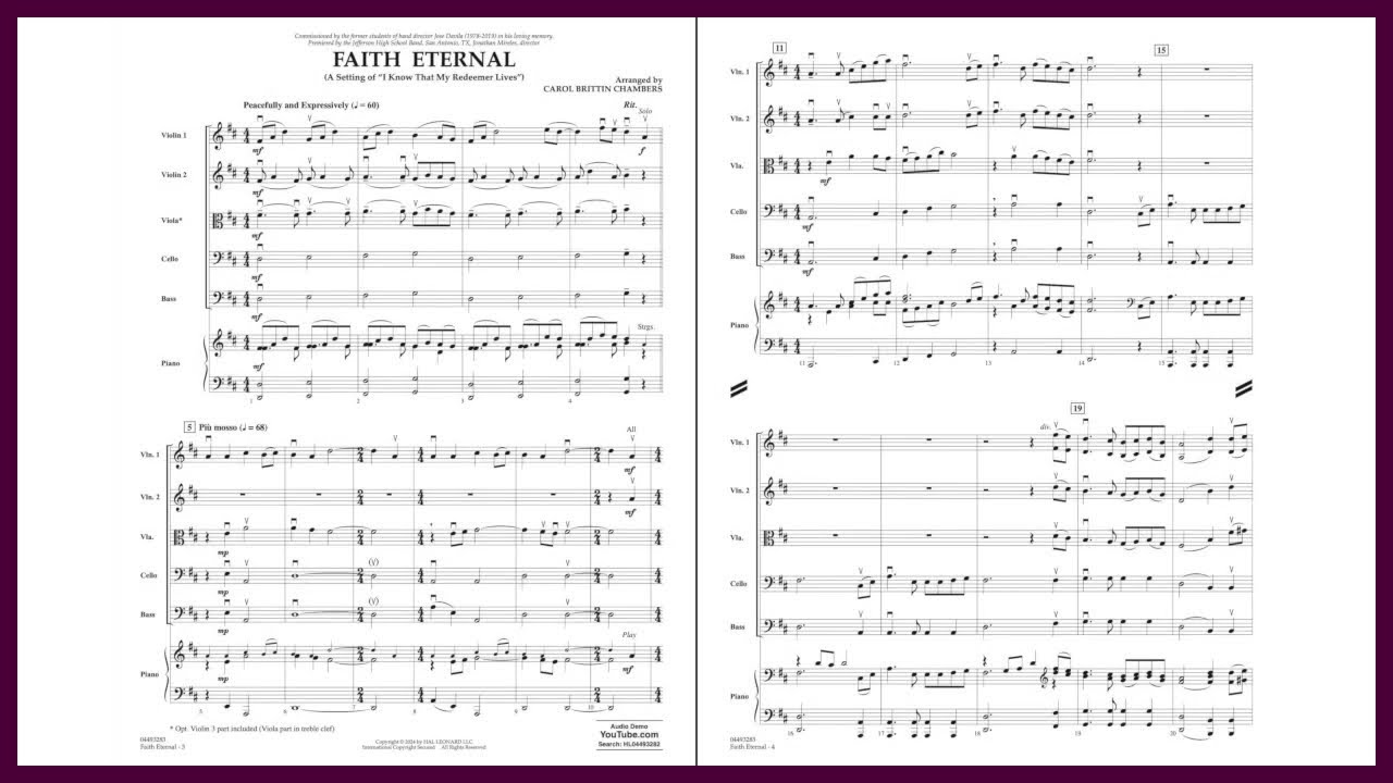 Faith Eternal | Easy Hymn for Orchestra | Arr. Carol Brittin Chambers