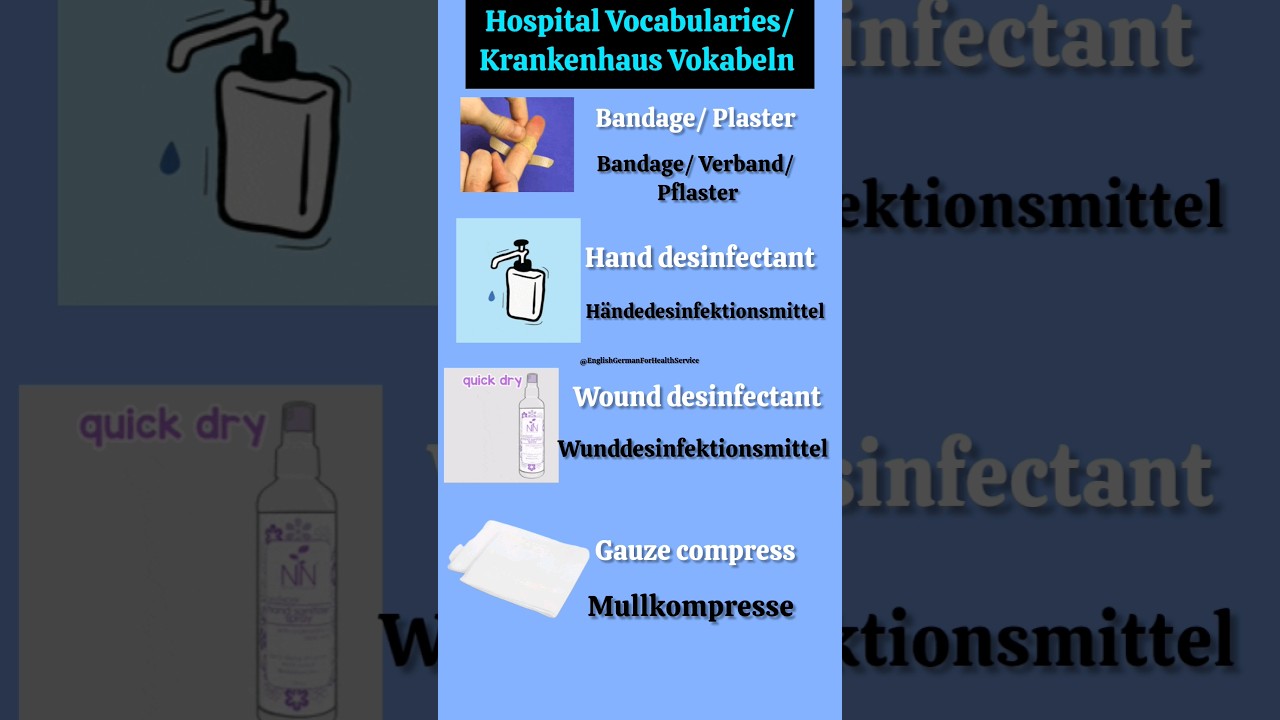 Dressing materials in german #learngerman #verband #deutsch #lernedeutsch #germanforbeginners