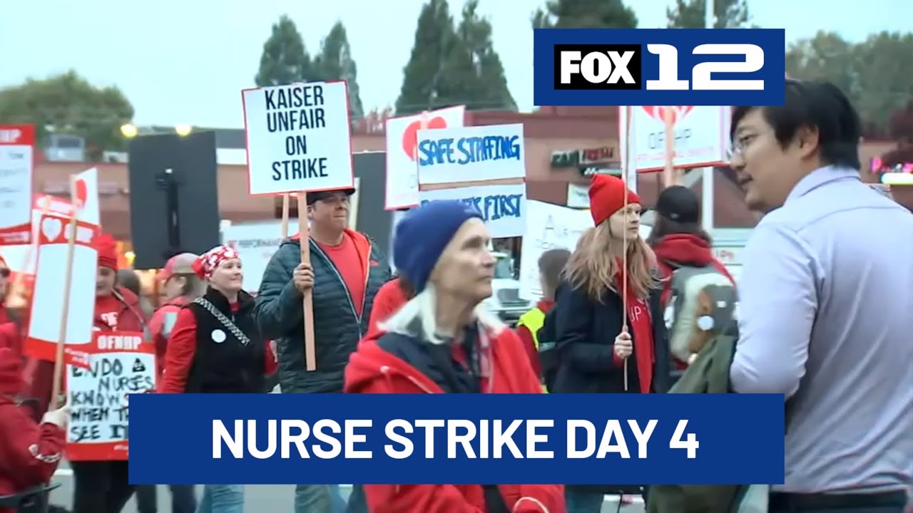 Kaiser nurses, healthcare workers in Portland strike for 4th day