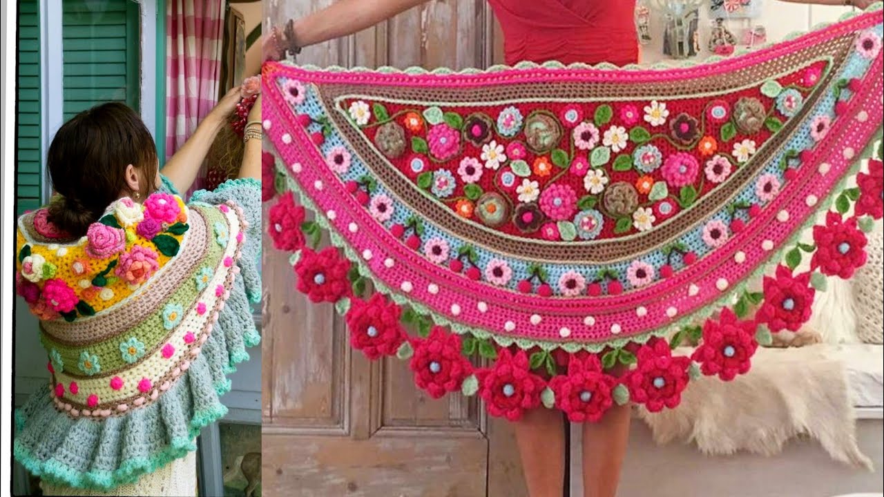 Spanish Crochet Shawal And Poncho Designs Patterns//Crochet Patterns