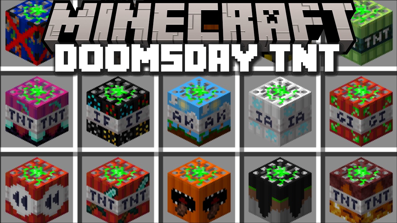 Minecraft DOOMSDAY TNT MOD / THE CRAZY BOMBS WITH NUKES AND ANTIMATTER!! Minecraft