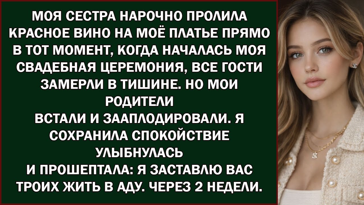 моя сестра «намеренно» пролила красное вино на моё платье прямо в тот момент, когда началась моя