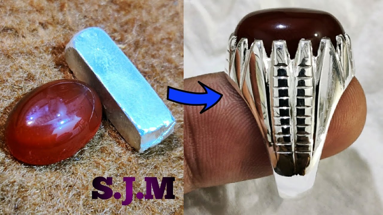 Beautiful Silver Ring Making Process |How to Make Silver Ring With Aqeeq Stone