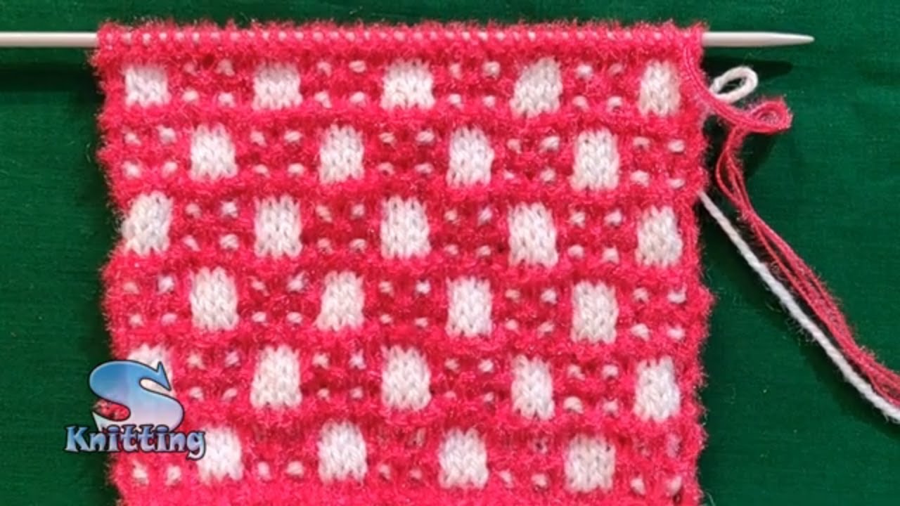 Excellent Latest Two Colour Knitting Patterns With Check