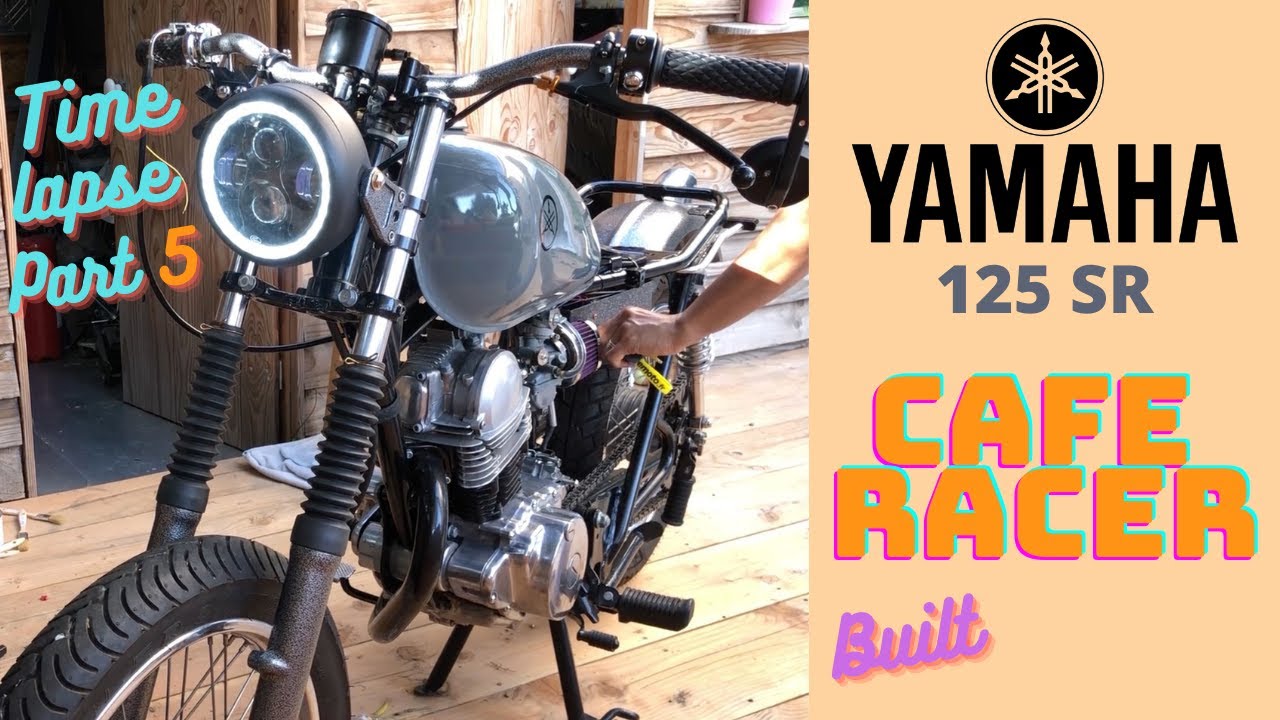 CAFE RACER 125 YAMAHA 125 SR, Episode #5. Custom motorcycle type BratStyle low budget. Time Lapse