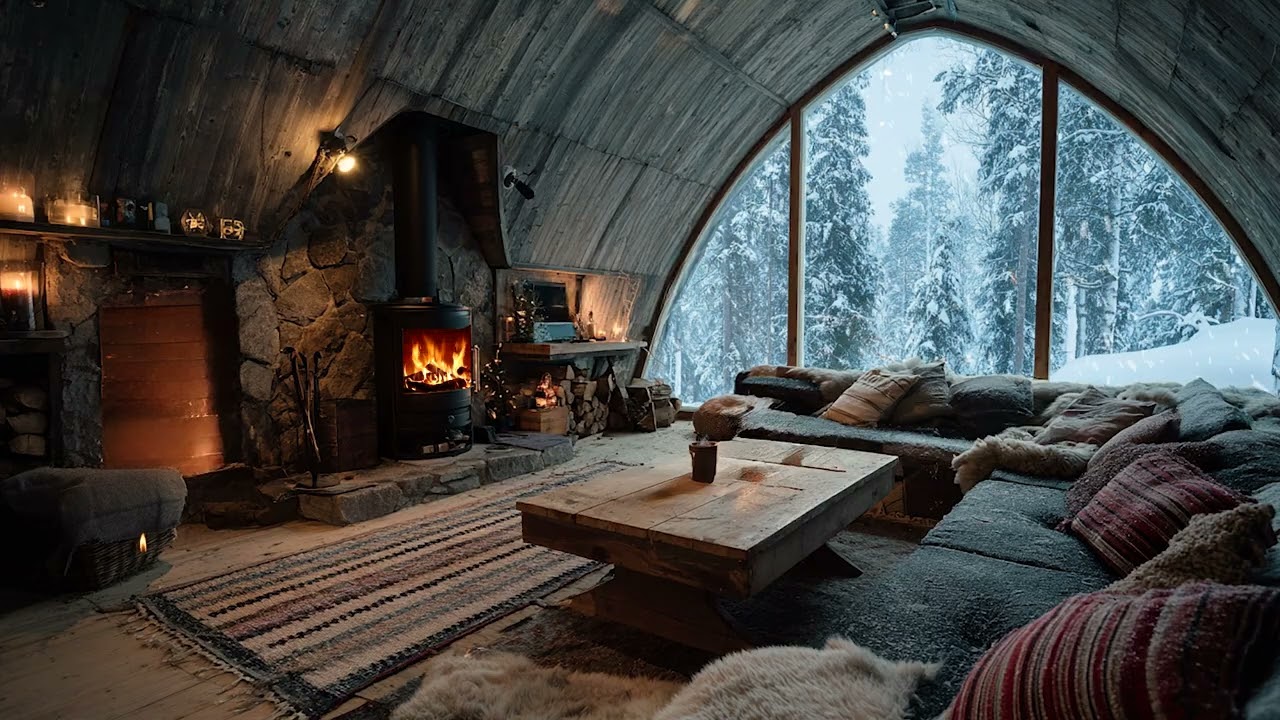 Hushed Winter | Calm Winter Midnight with Soft Falling Snow for Deep Sleep Relaxation and Quiet Mind