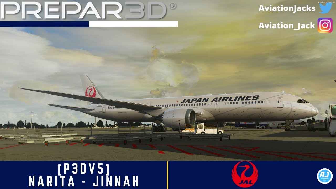 [P3Dv5] | Narita - Jinnah | VATSIM | Japan Airlines QualityWings 787 l JAL17B |