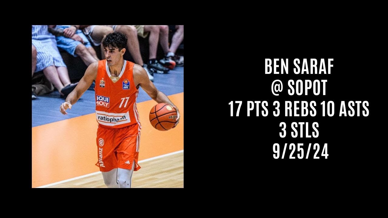 Ben Saraf @ Sopot (17 PTS 3 REBS 10 ASTS 3 STLS) 9/25/24