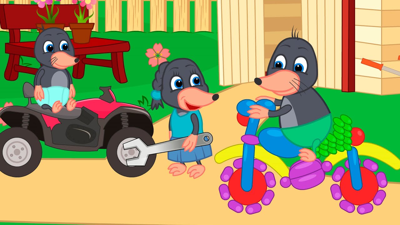 Benny Mole and Friends - Flying Motorcycle Cartoon for Kids