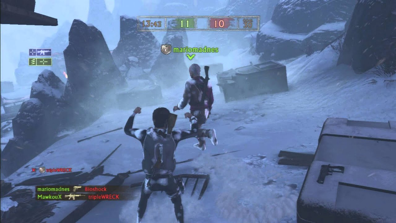 Uncharted 2 2v2 mariomadnes/MawkouX vs. tripleWRECK/Bioshock