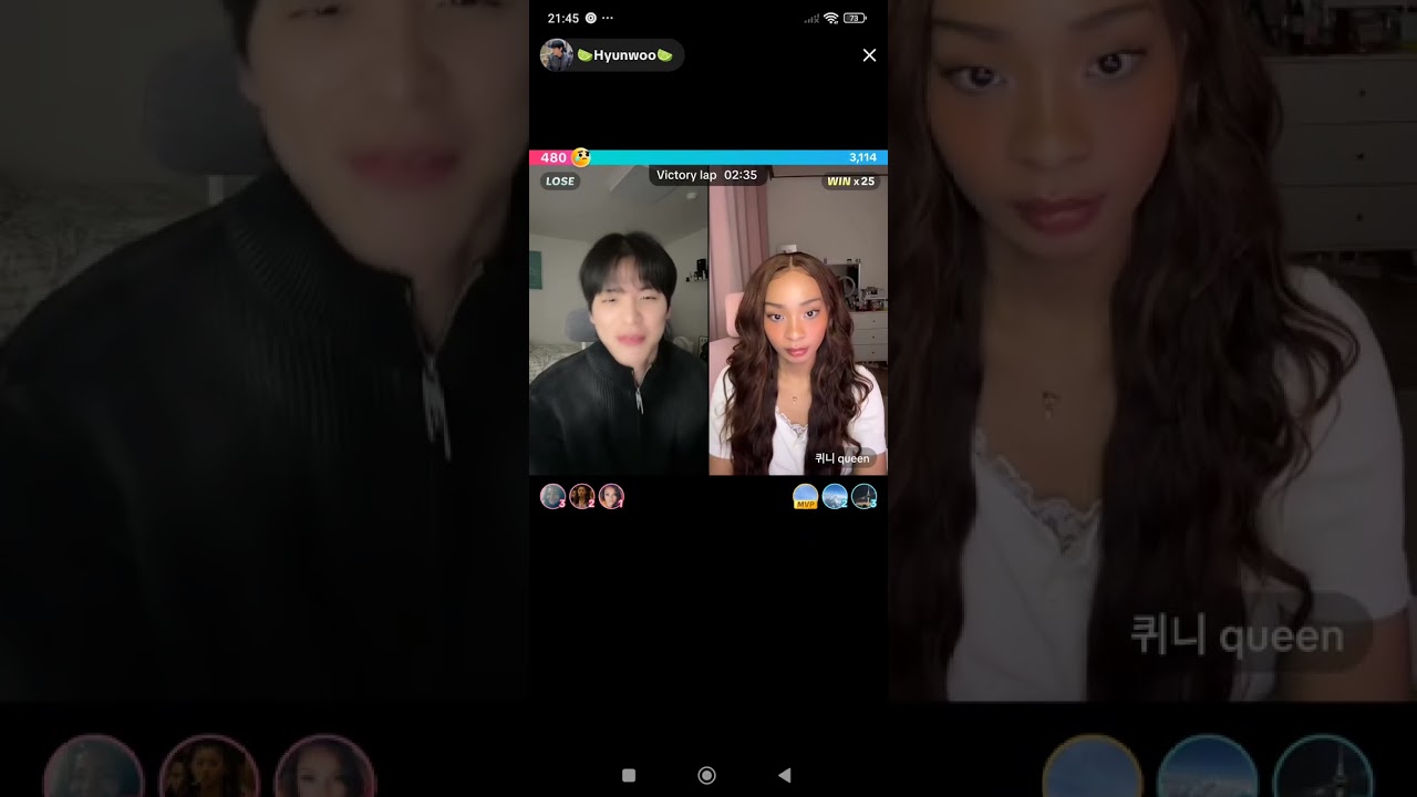 Wahh Hyunwoo fascinated by Queenie's new hair style looks 😍😊.he really loved it 🥹🥰.@Queenie,@Hyunwoo