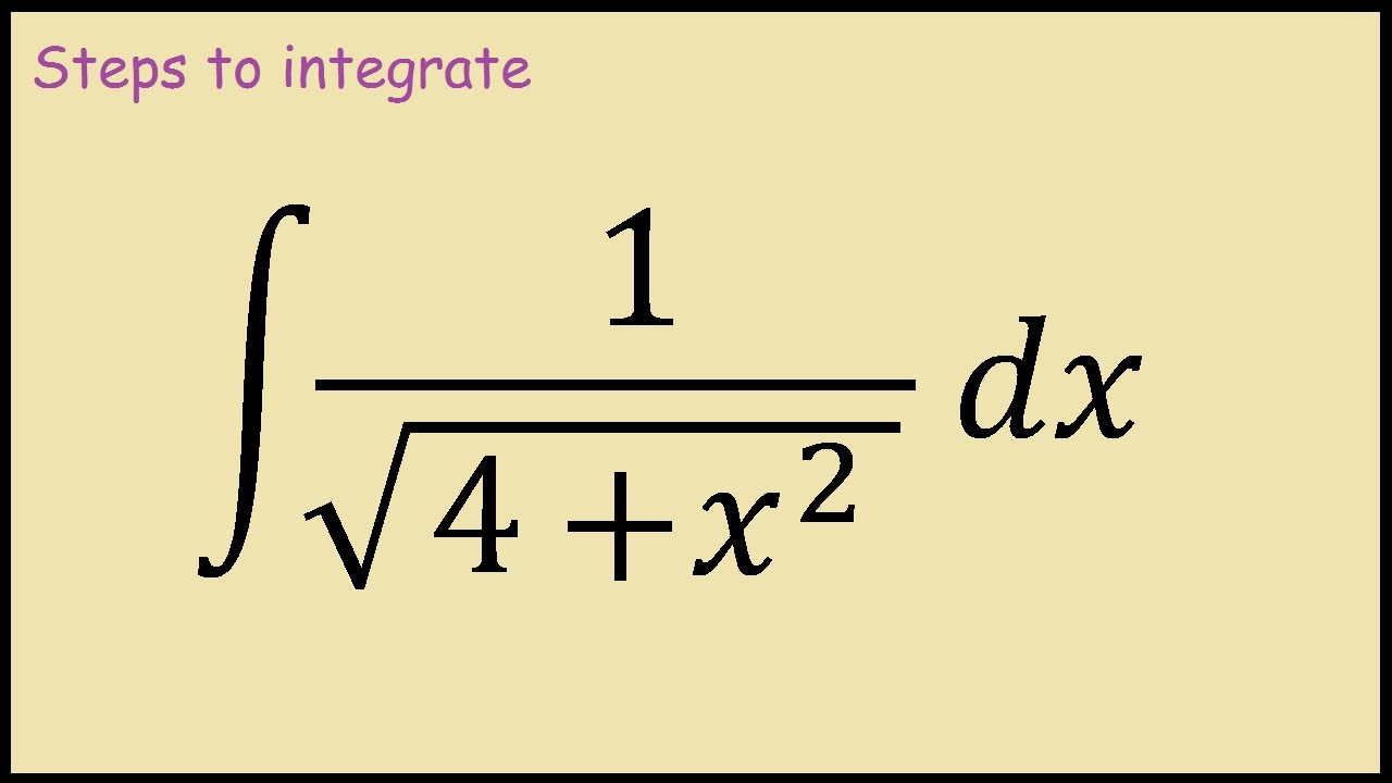 How to integrate 1/sqrt(4+x^2)