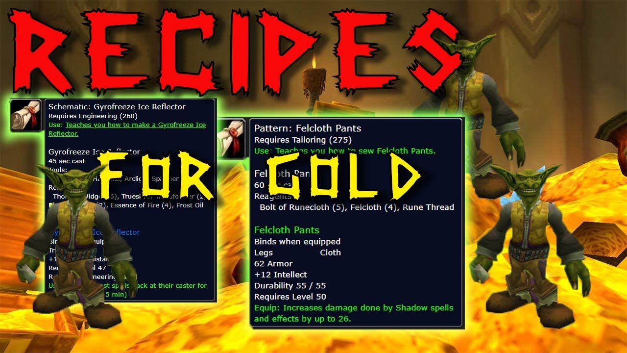Easy gold with Recipes | Classic WoW | Gold Guide