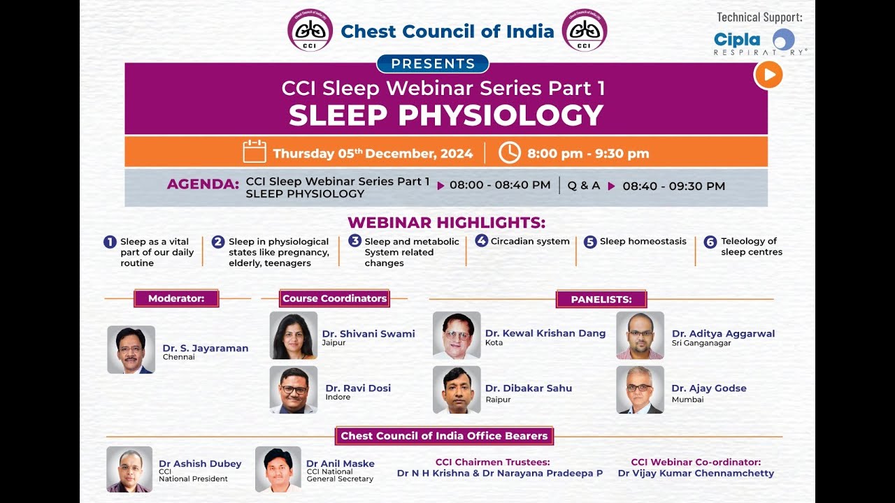 CCI Sleep Webinar Series part - 1 | SLEEP PHYSIOLOGY